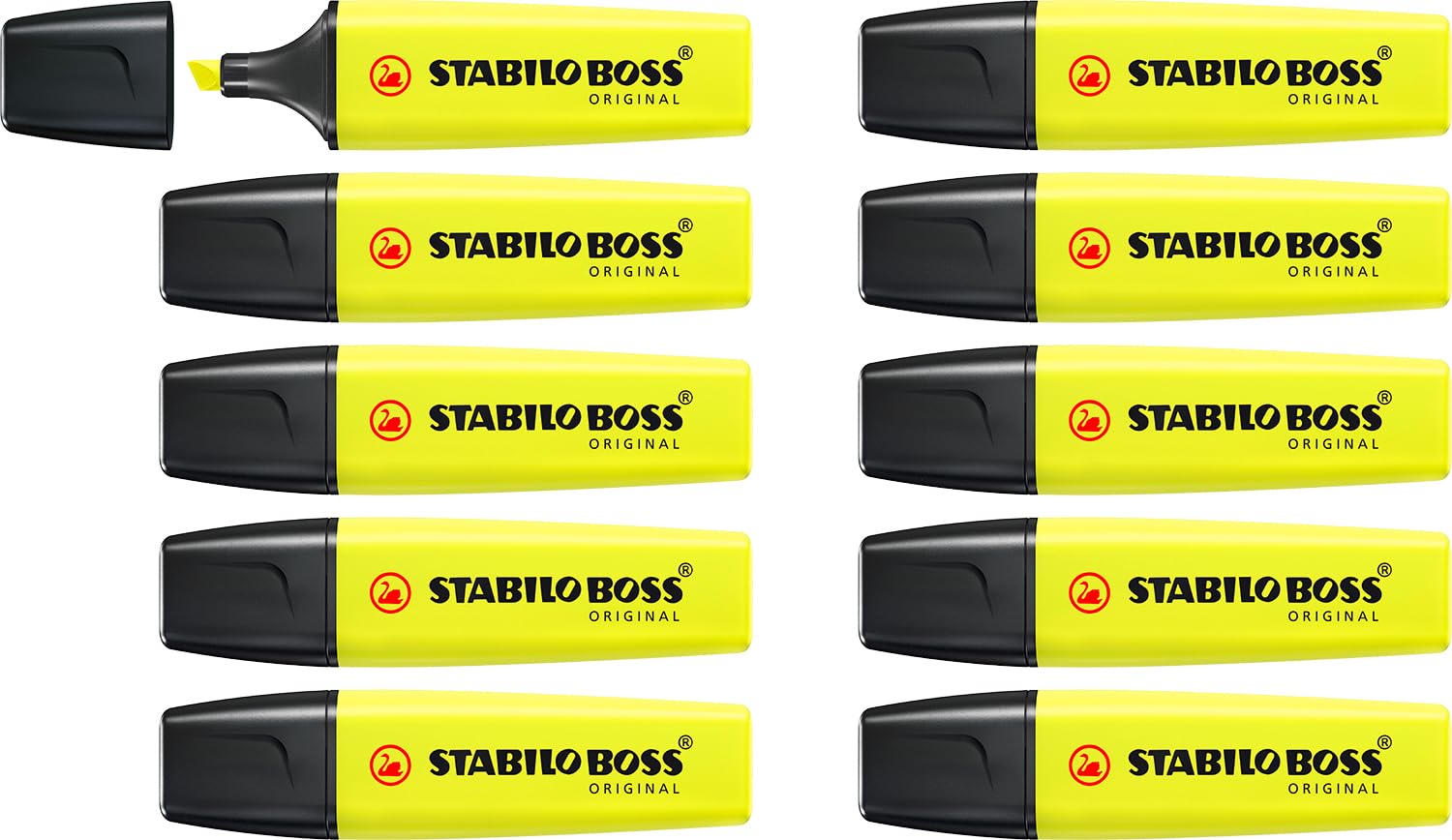 Stabilo BOSS ORIGINAL - Evidenziatore Giallo, Confezione da 10