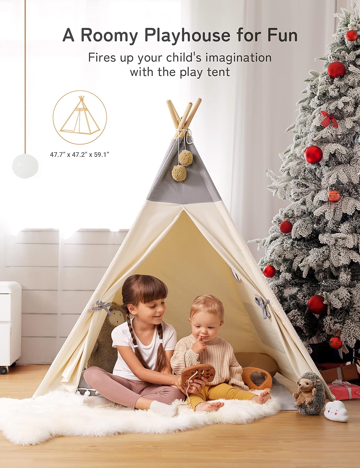 Besrey Tenda da Gioco per Bambini in Tela Indiana - immagine 5