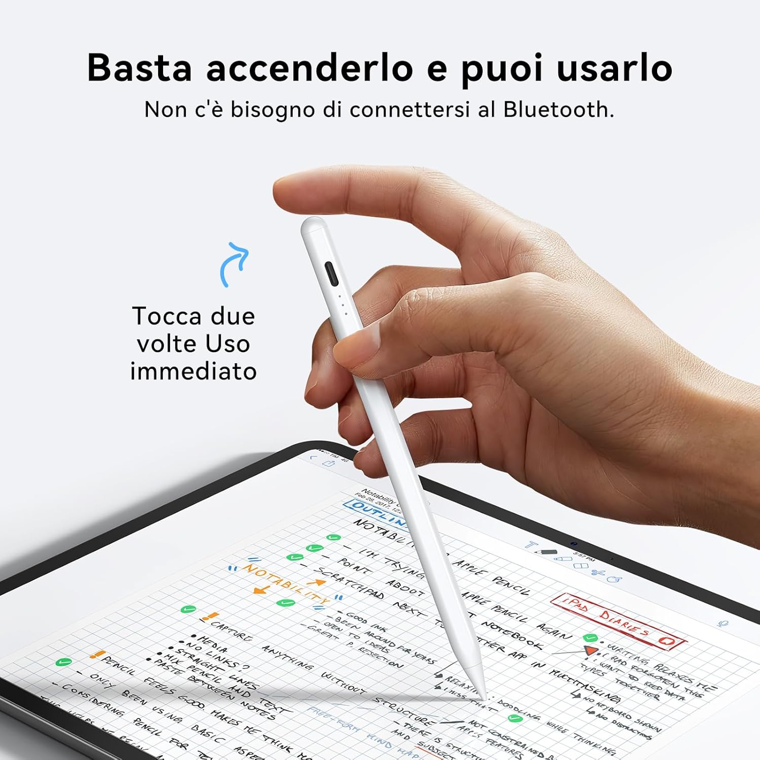 Hjce Penna per Apple iPad A16 (11th) Pencil (USB C) - immagine 4