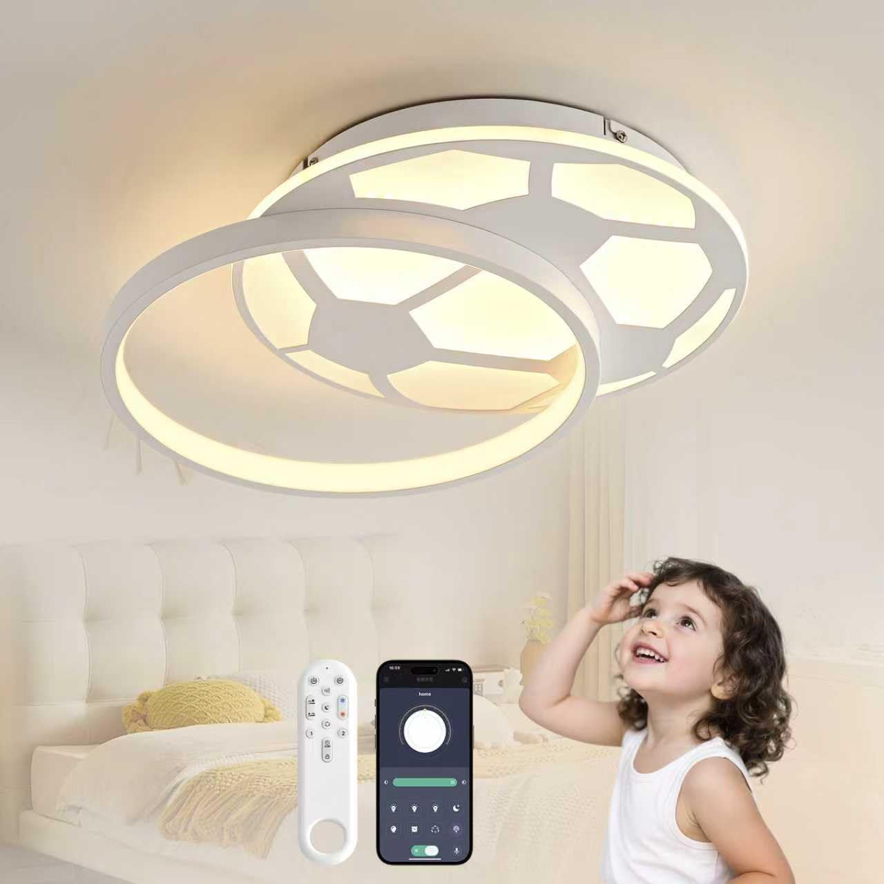 Yzbeimdai Plafoniera Cameretta Bambini Calcio 40CM