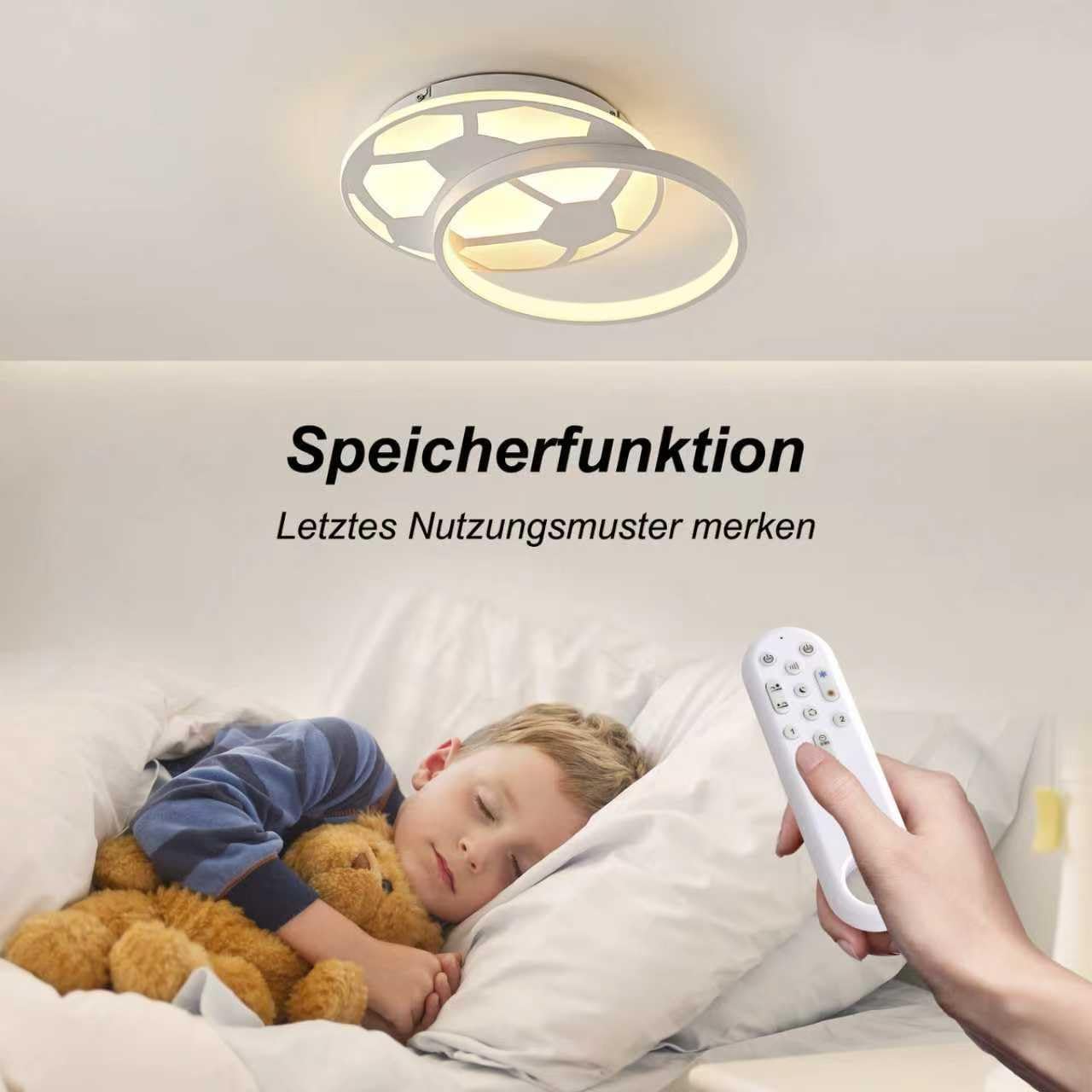 Yzbeimdai Plafoniera Cameretta Bambini Calcio 40CM - immagine 4