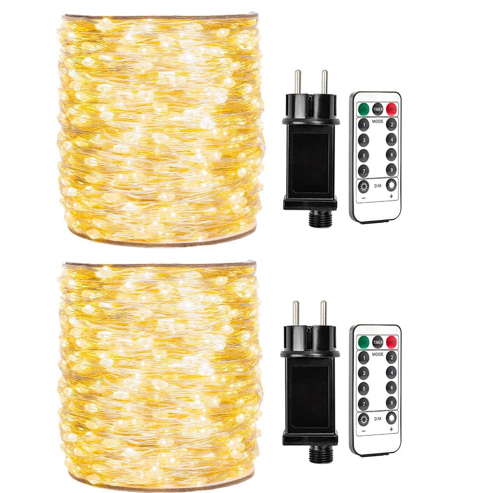 Zeluxdot Catena Luminosa Filo di Rame 30m-300LED (2 pz)