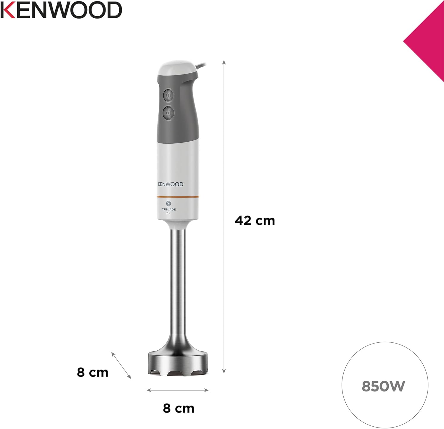 Kenwood Frullatore ad Immersione HBM40.302WH 850W - immagine 2