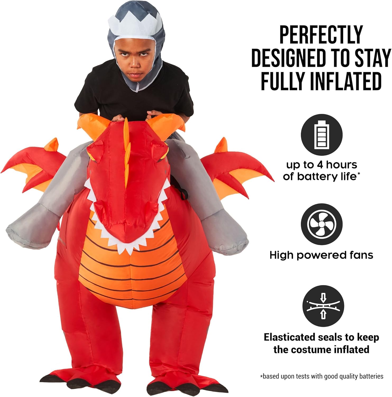 Morph Costume Drago Cavalcabile Bambino Gonfiabile - immagine 3