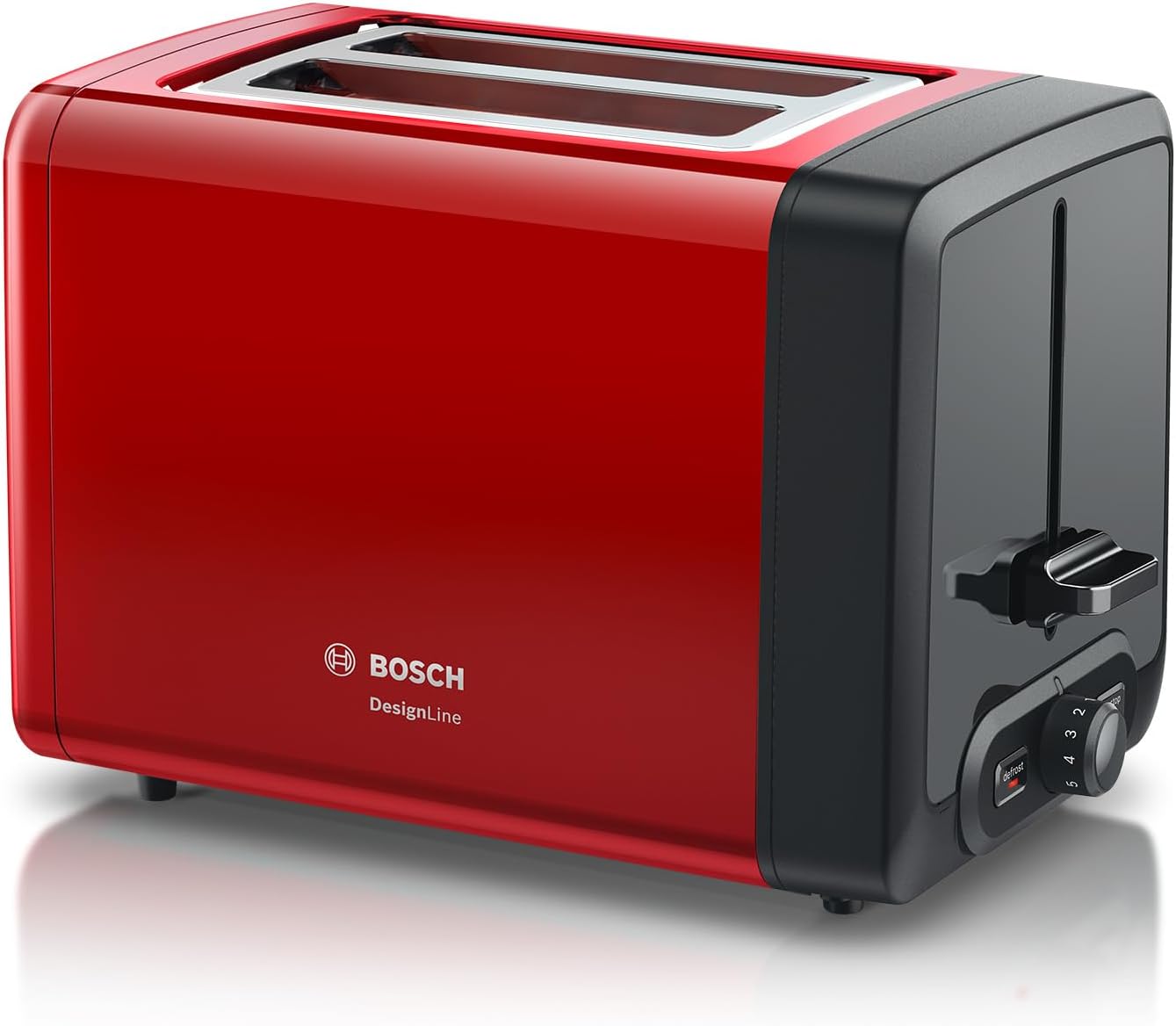 Bosch TAT4P424DE - Tostapane compatto DesignLine 970W, rosso