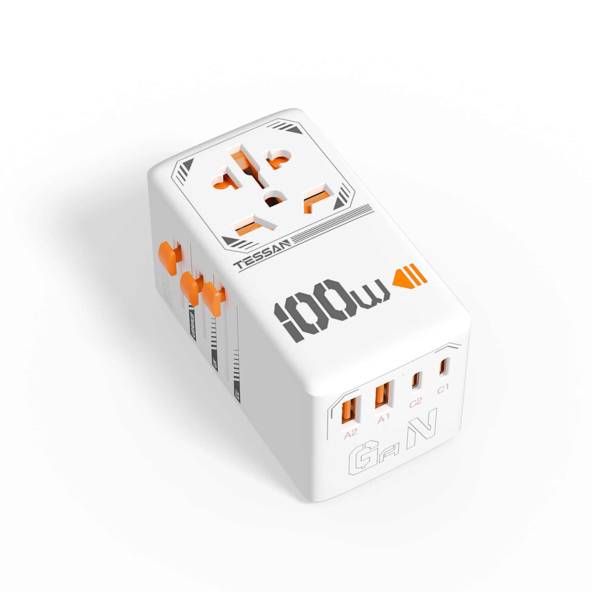 Tessan Adattatore Universale da Viaggio 100W GaN