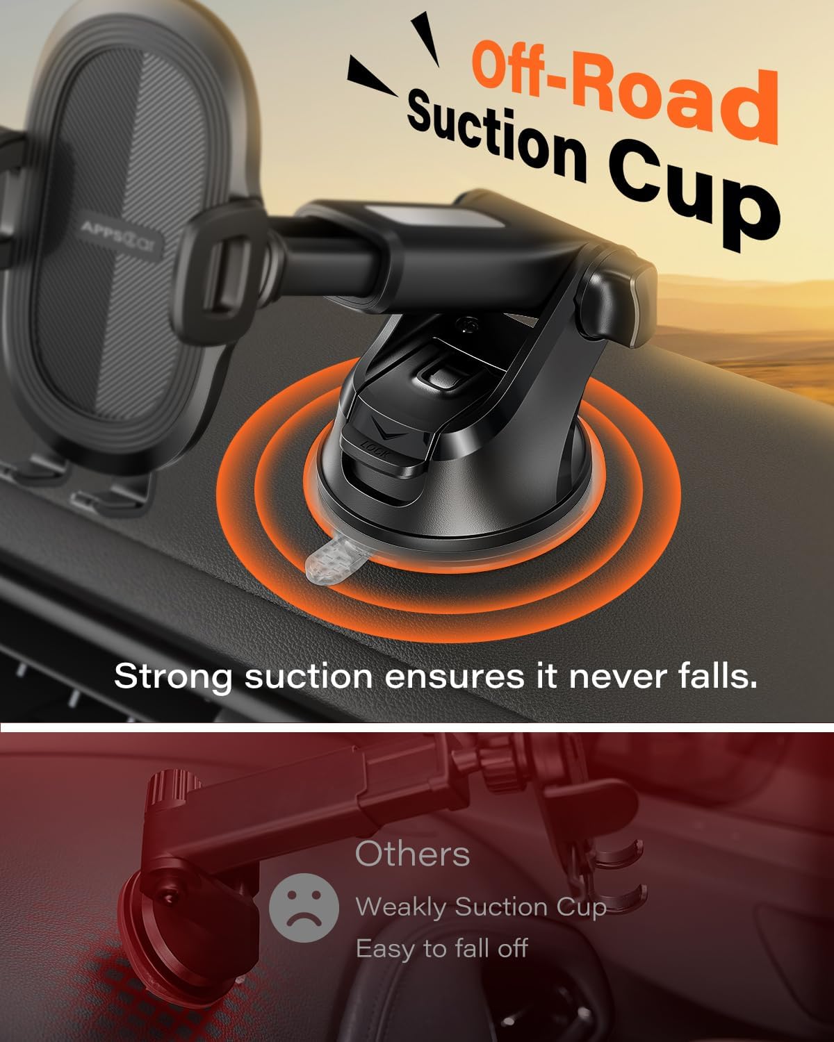 Apps2car Supporto Auto a Ventosa Universale 360° - immagine 3