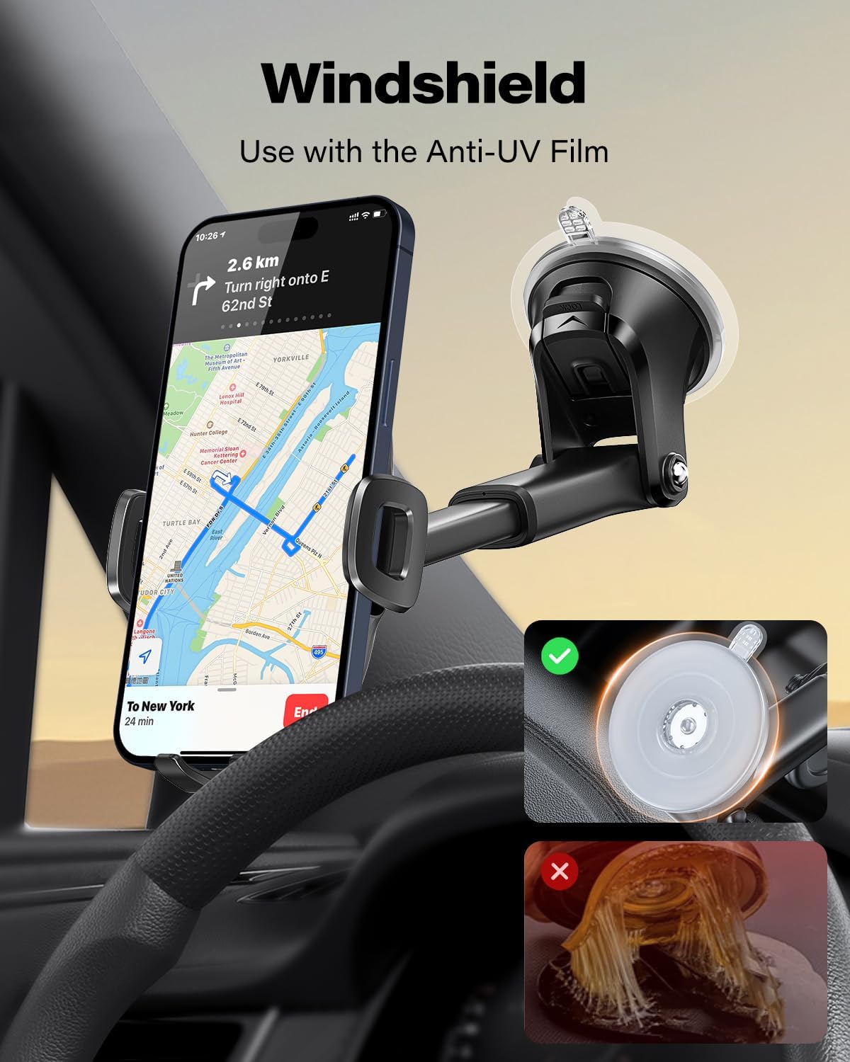Apps2car Supporto Auto a Ventosa Universale 360° - immagine 6