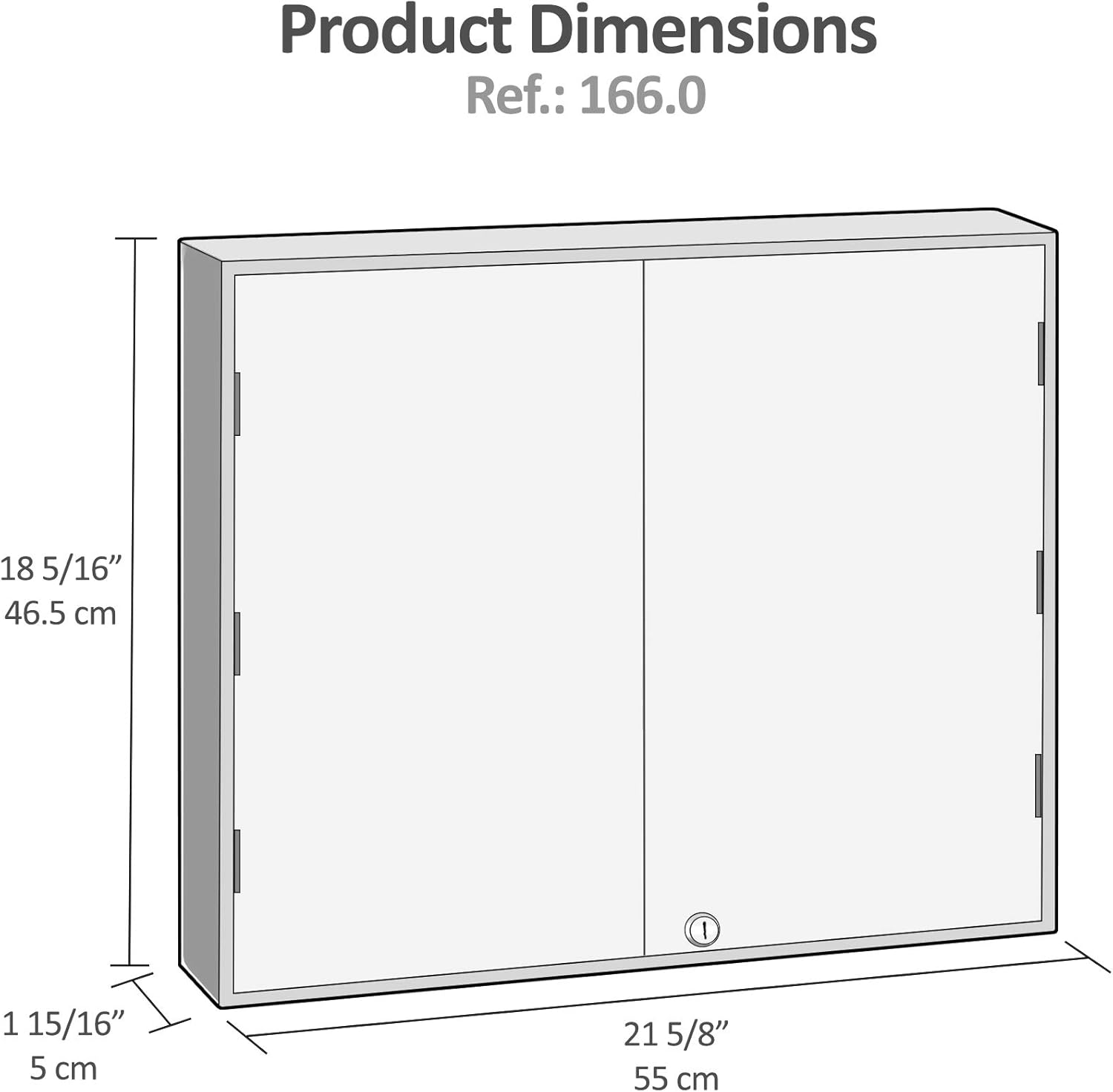 Acrimet Mobiletto Portachiavi per 64 Chiavi, Nero - immagine 2