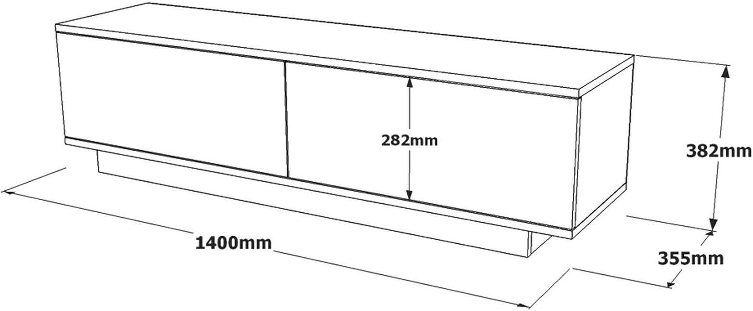 Dmora Mobile Porta TV Zaur 140x36h38 cm, Nero - immagine 3