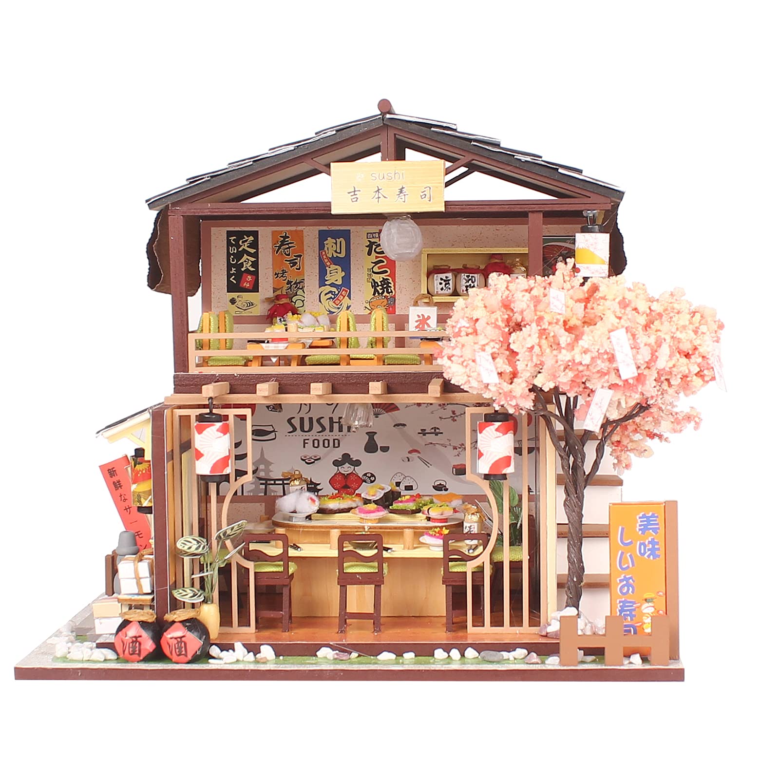 Kit Casa in Miniatura Fai-da-te - Negozio di Sushi in Legno