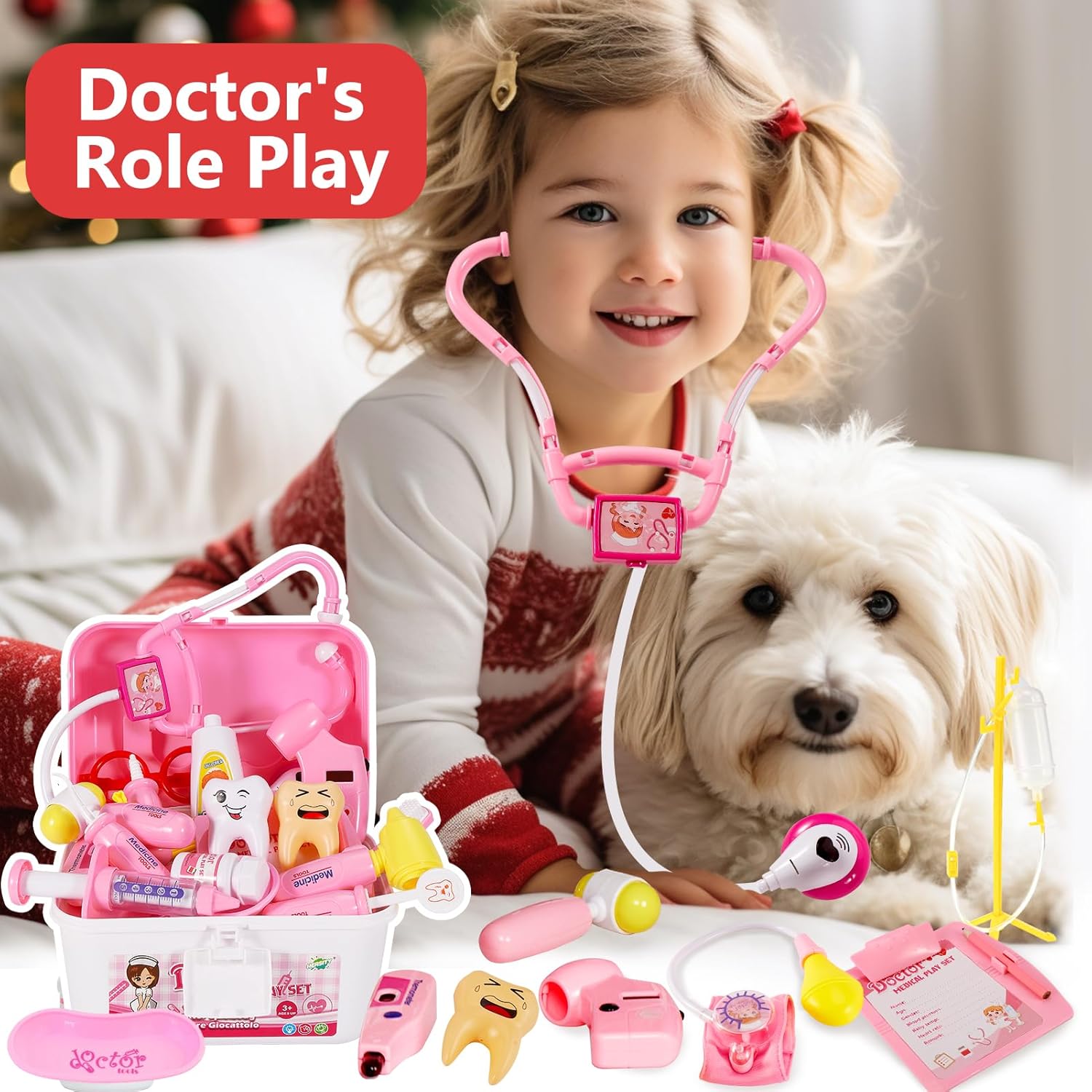 HERSITY Valigetta Dottoressa Bambina - Kit Medico Rosa - immagine 5