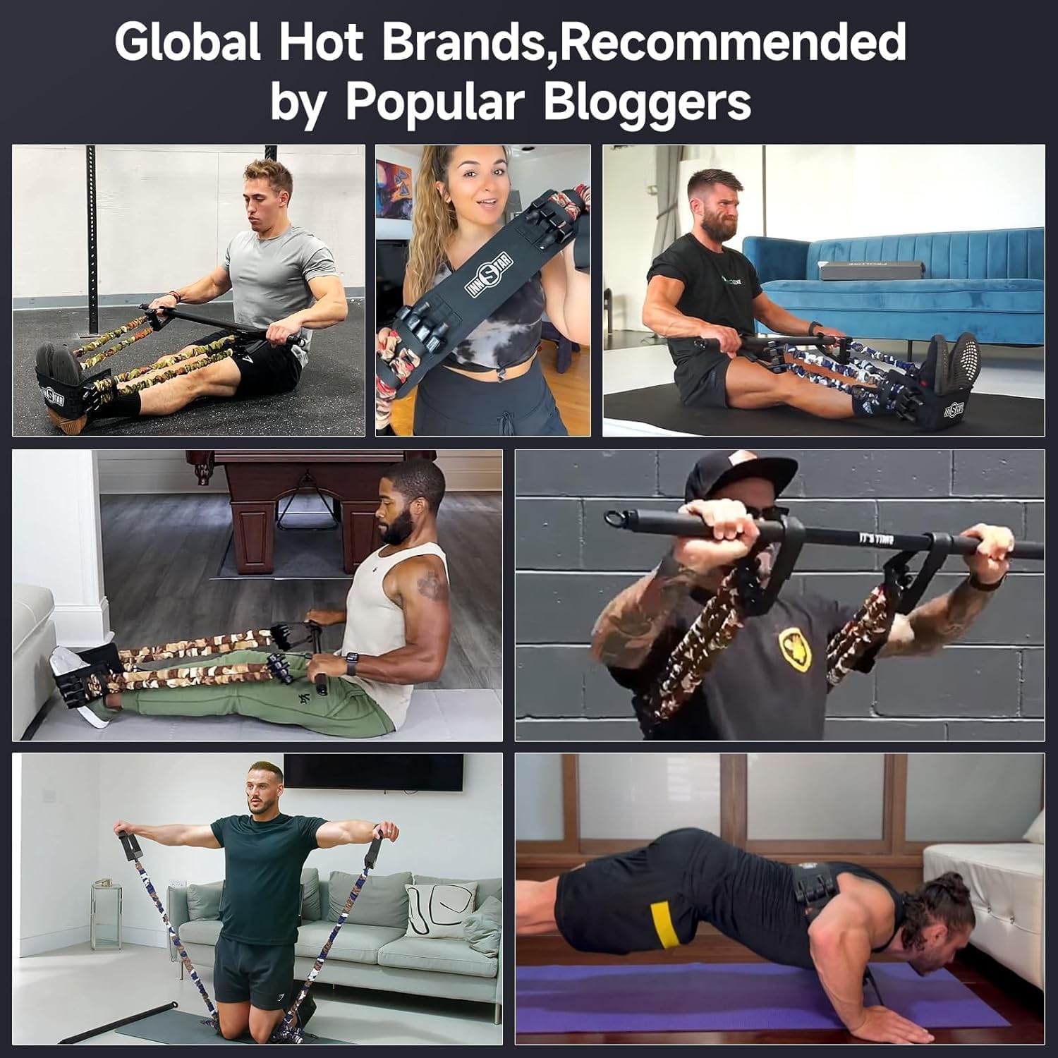 Innstar Banda Resistenza Regolabile con Barra 360kg - immagine 2