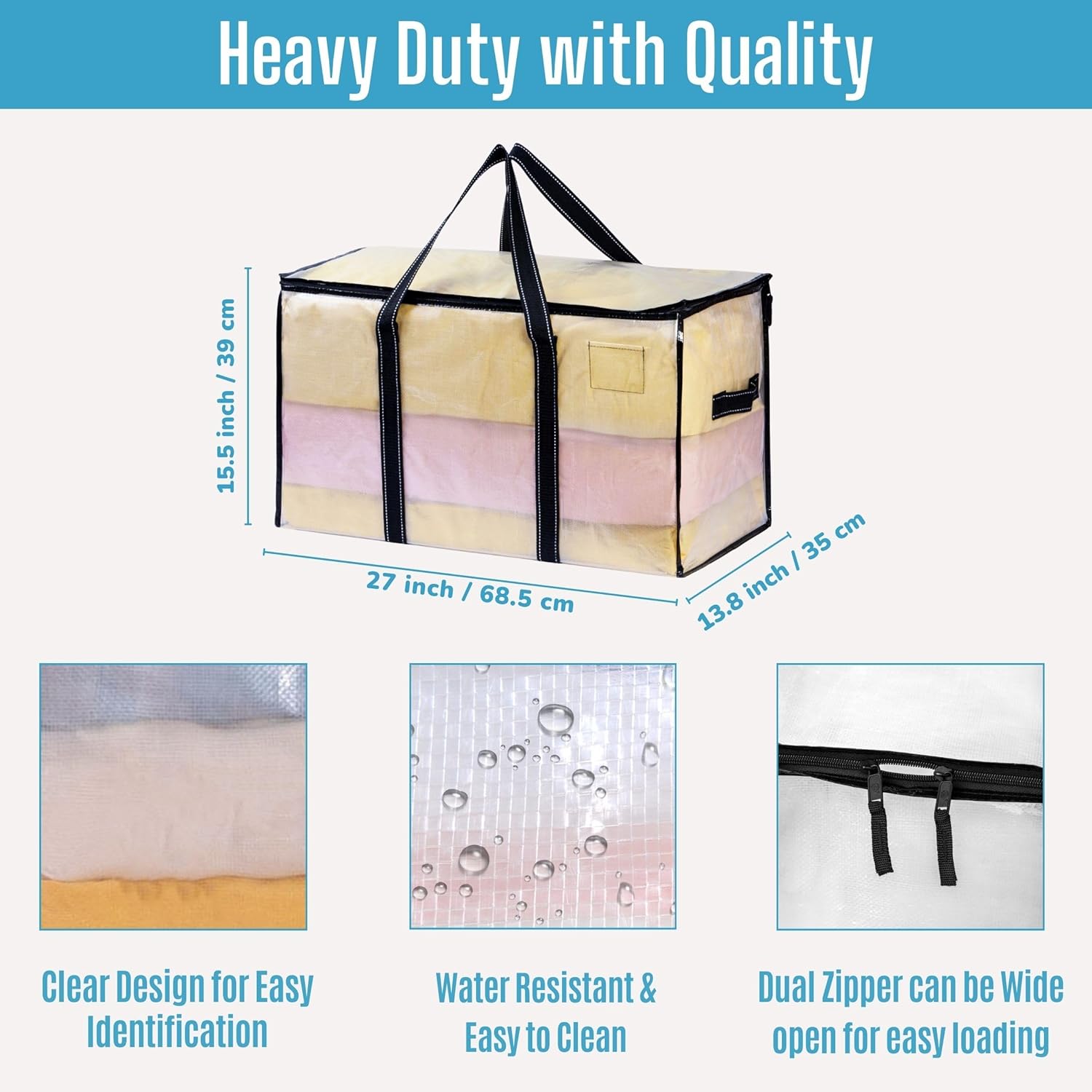 Veno 6 Borse Trasloco Grandi 95L Trasparente - immagine 6