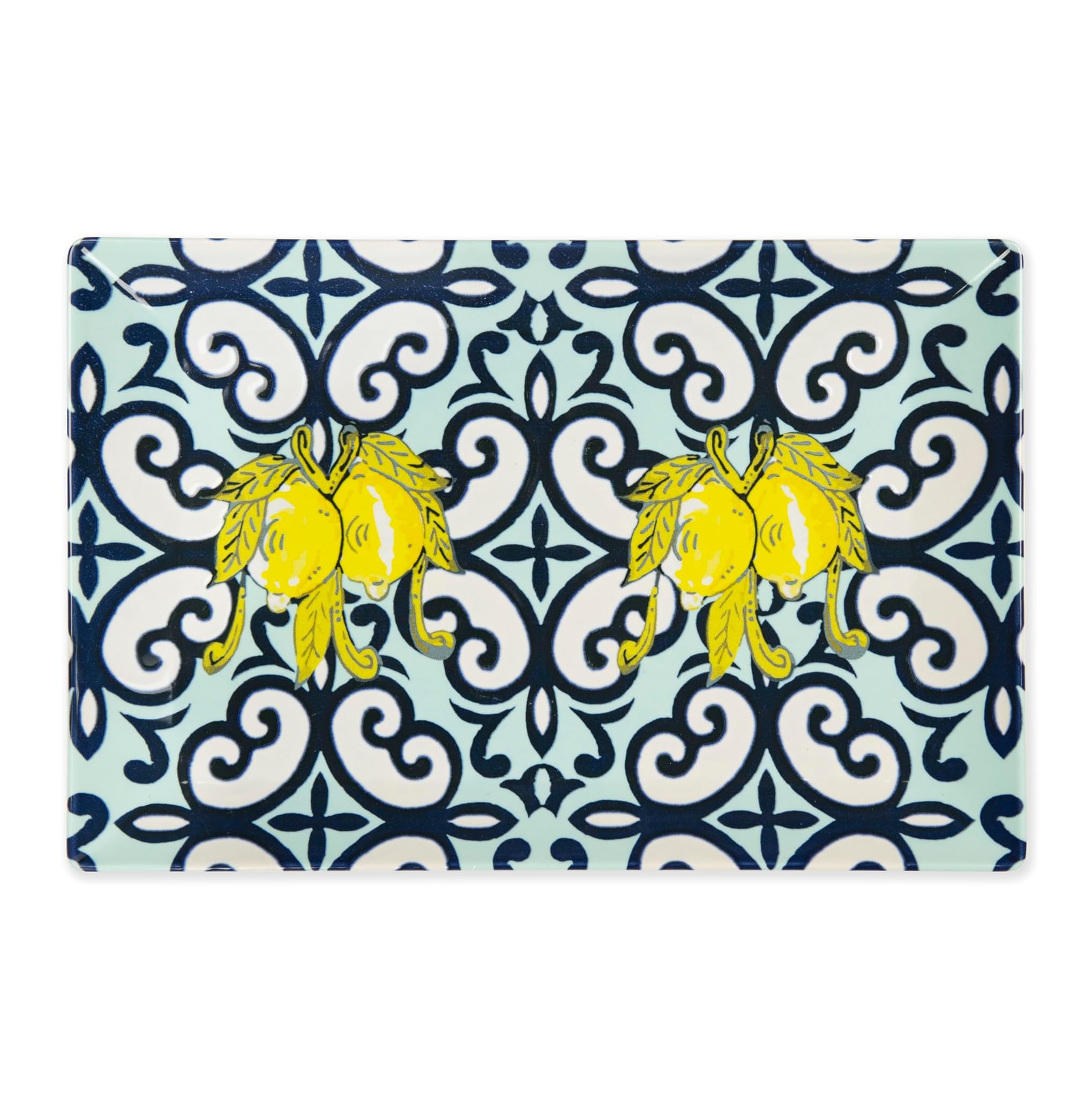 Excelsa Amalfi Set 6 Piatti Decorativi con Limoni, Ceramica, 30x20 cm