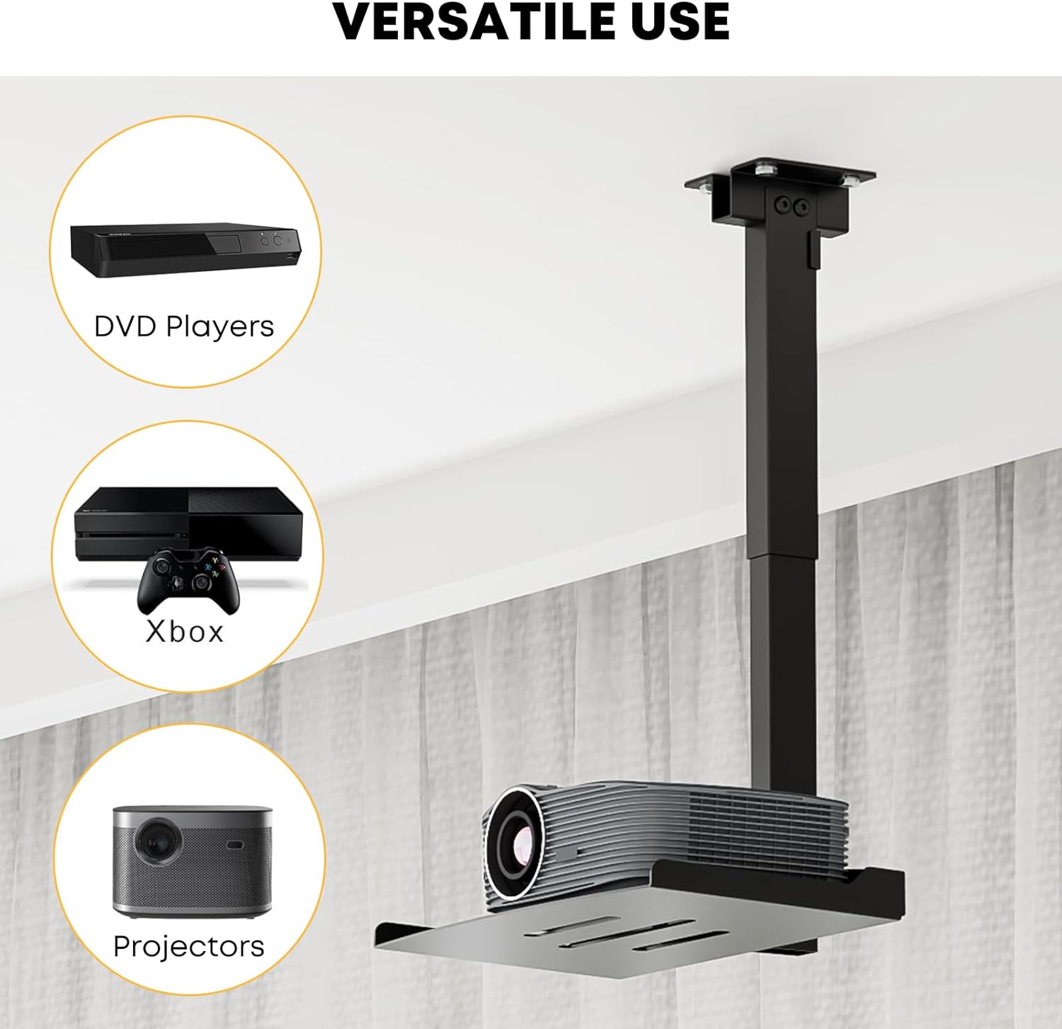 Putorsen Supporto Proiettore Soffitto e Parete, Nero - immagine 6