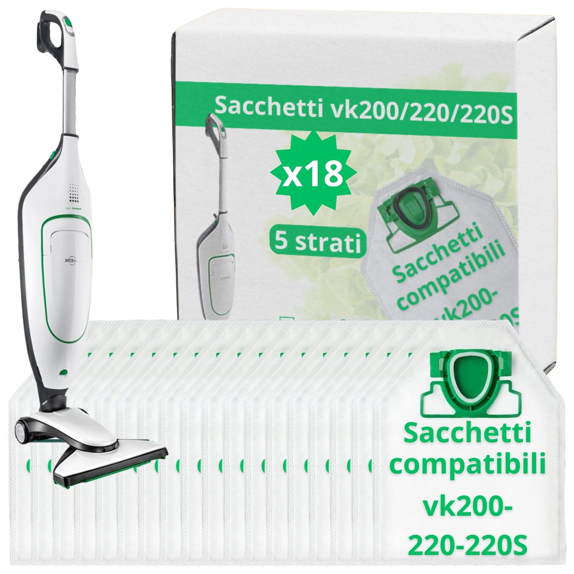 Namai Set 18 Sacchetti Folletto VK200 e VK220s