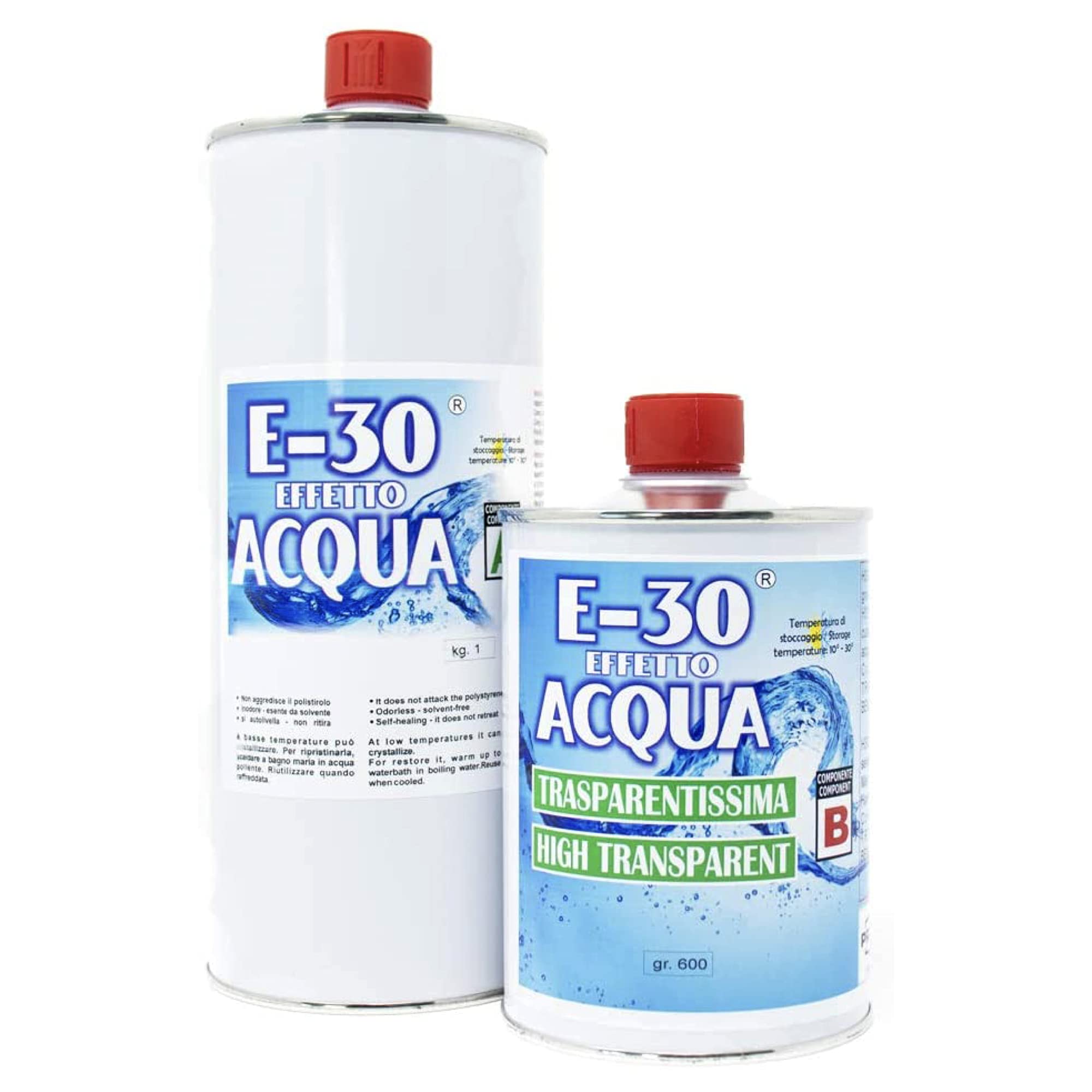 RESINA EPOSSIDICA TRASPARENTE E-30 Effetto Acqua 1600 GR