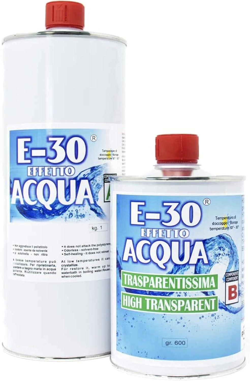 RESINA EPOSSIDICA TRASPARENTE E-30 Effetto Acqua 1600 GR - immagine 1