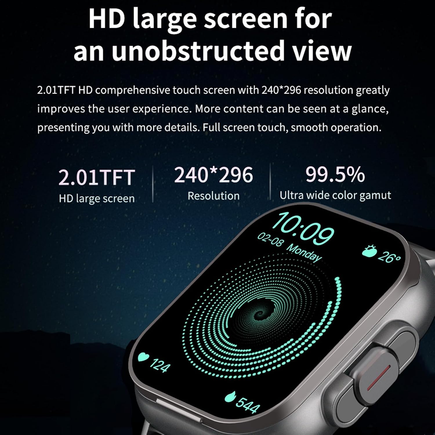 Denash Smartwatch e Auricolari 2 in 1, 2,01'' HD - immagine 2