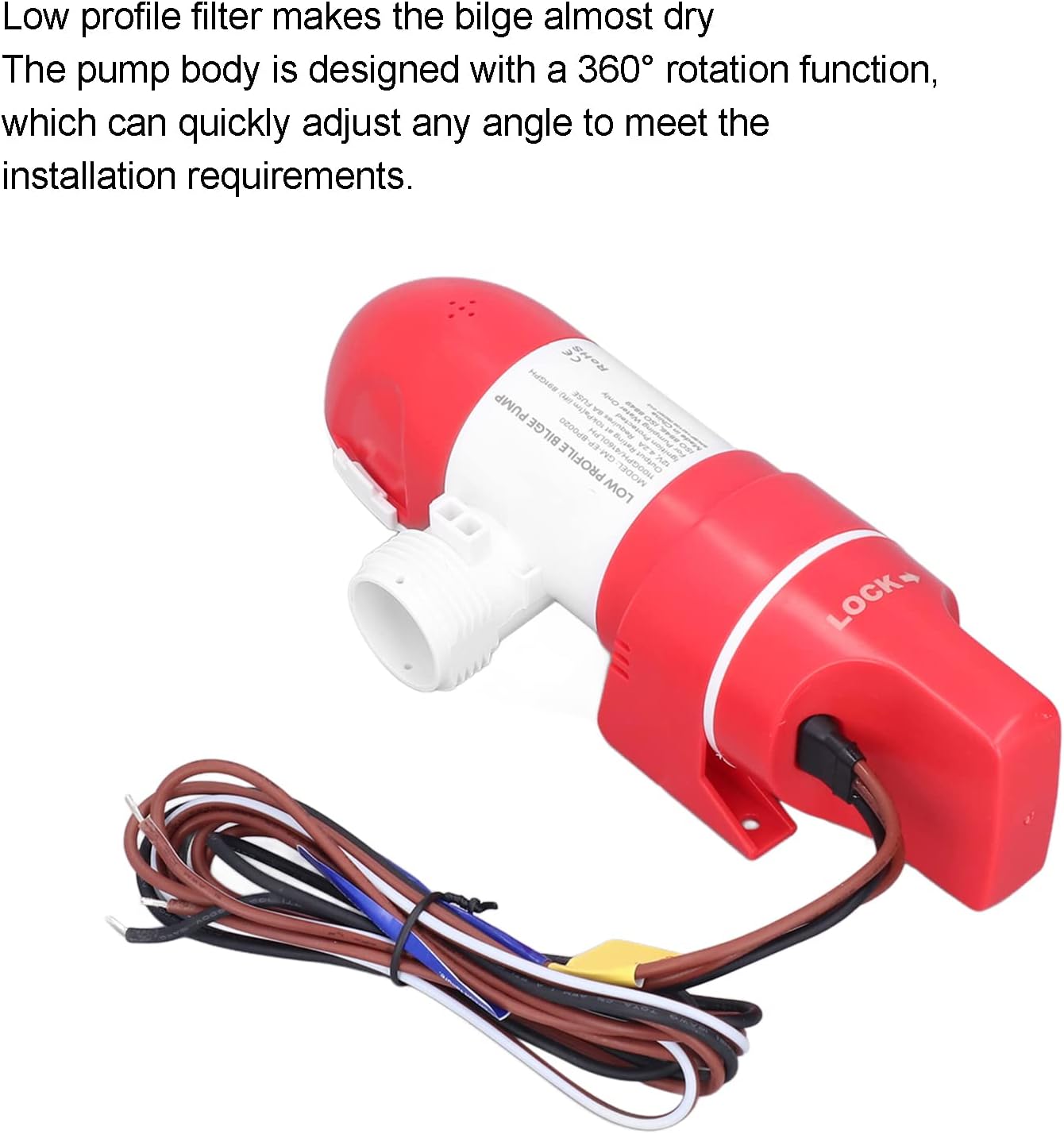 Pompa di Sentina Marina DC12V 1100GPH Automatica - immagine 3