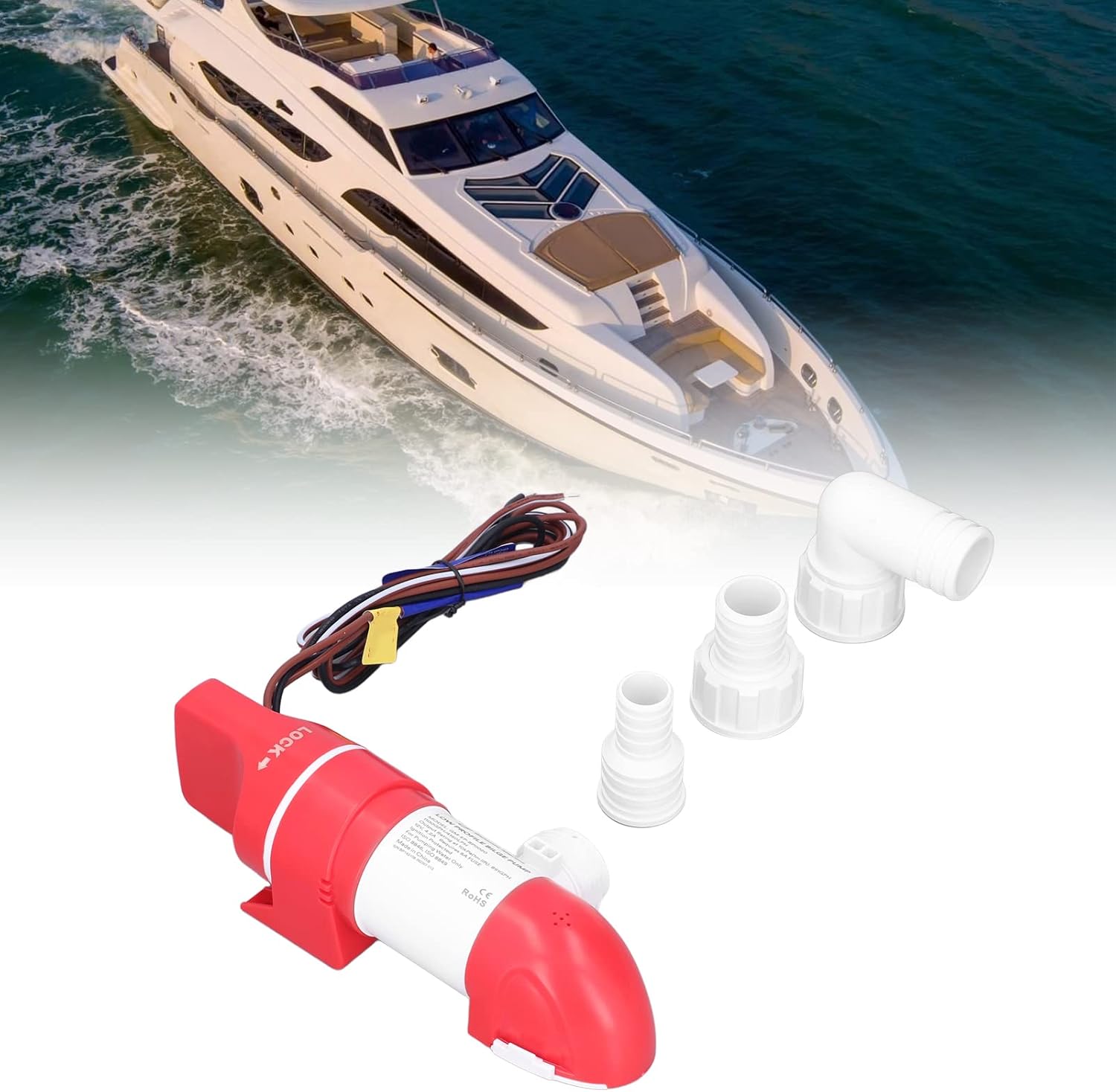 Pompa di Sentina Marina DC12V 1100GPH Automatica - immagine 6