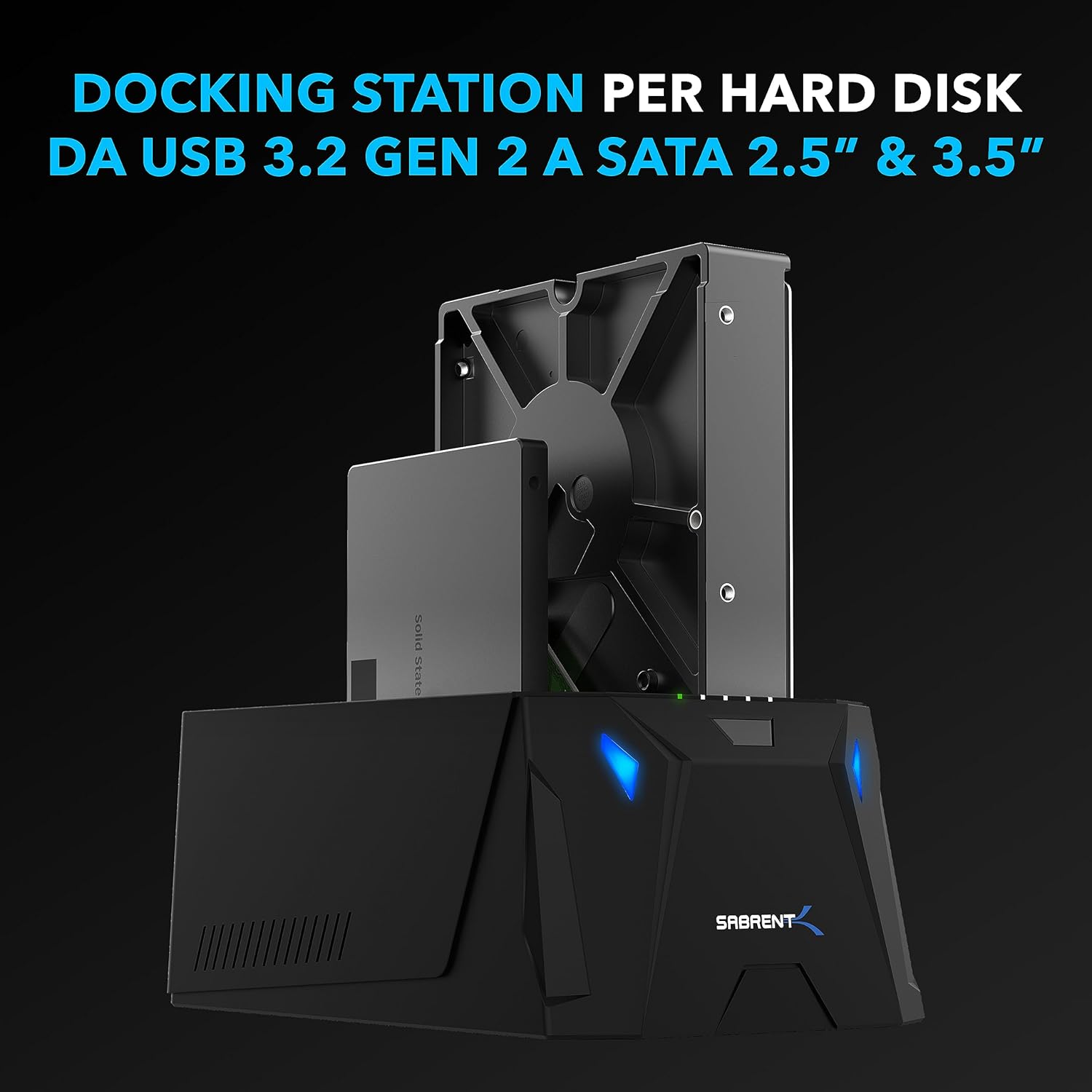 Sabrent Docking Station SSD/HDD 2.5/3.5 pollici USB 3.0 - immagine 2