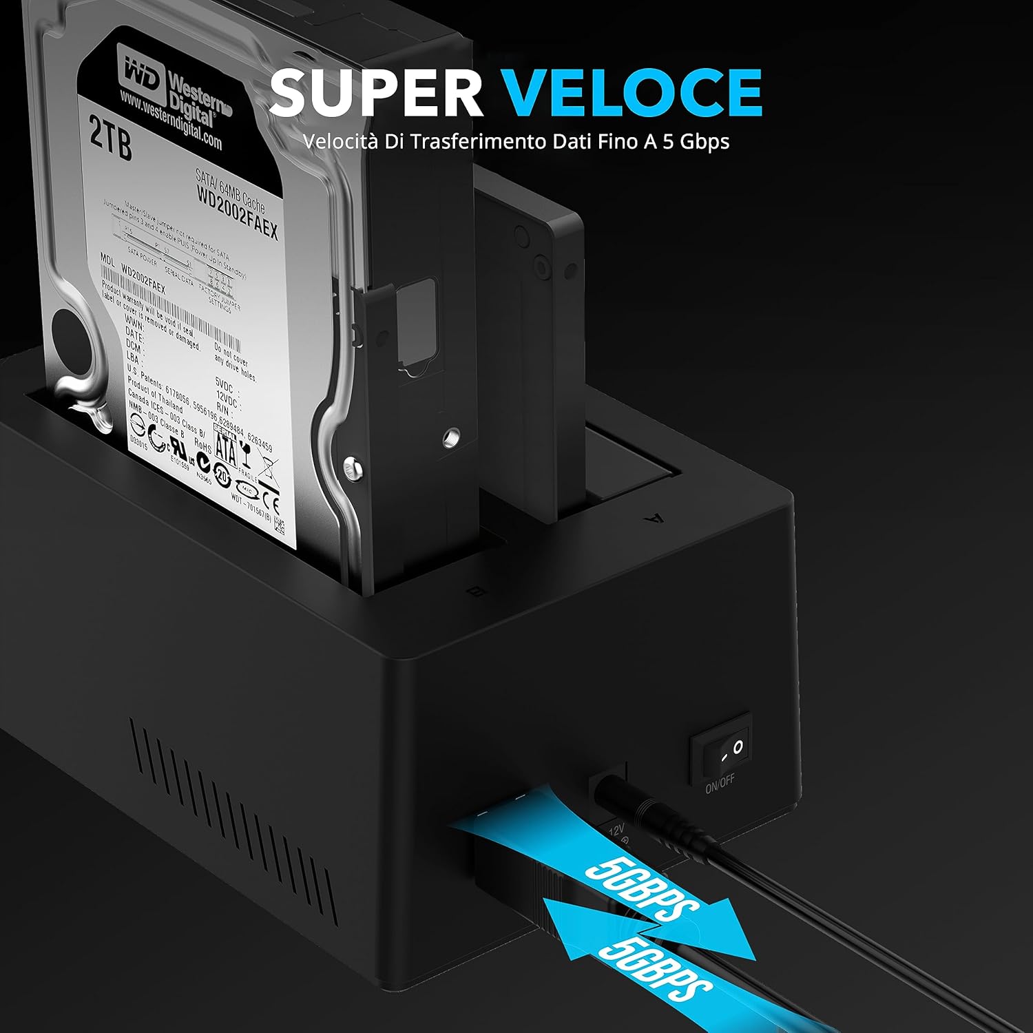 Sabrent Docking Station SSD/HDD 2.5/3.5 pollici USB 3.0 - immagine 6