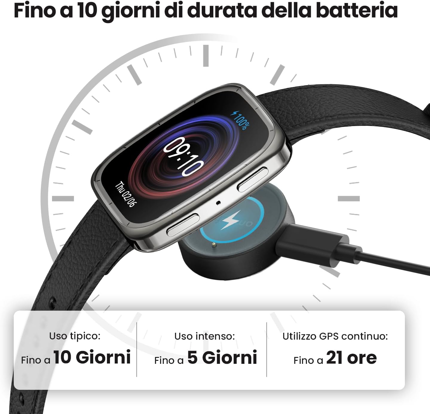 Amazfit Active 2 Smartwatch 1,75" AMOLED, Pelle Nera - immagine 7