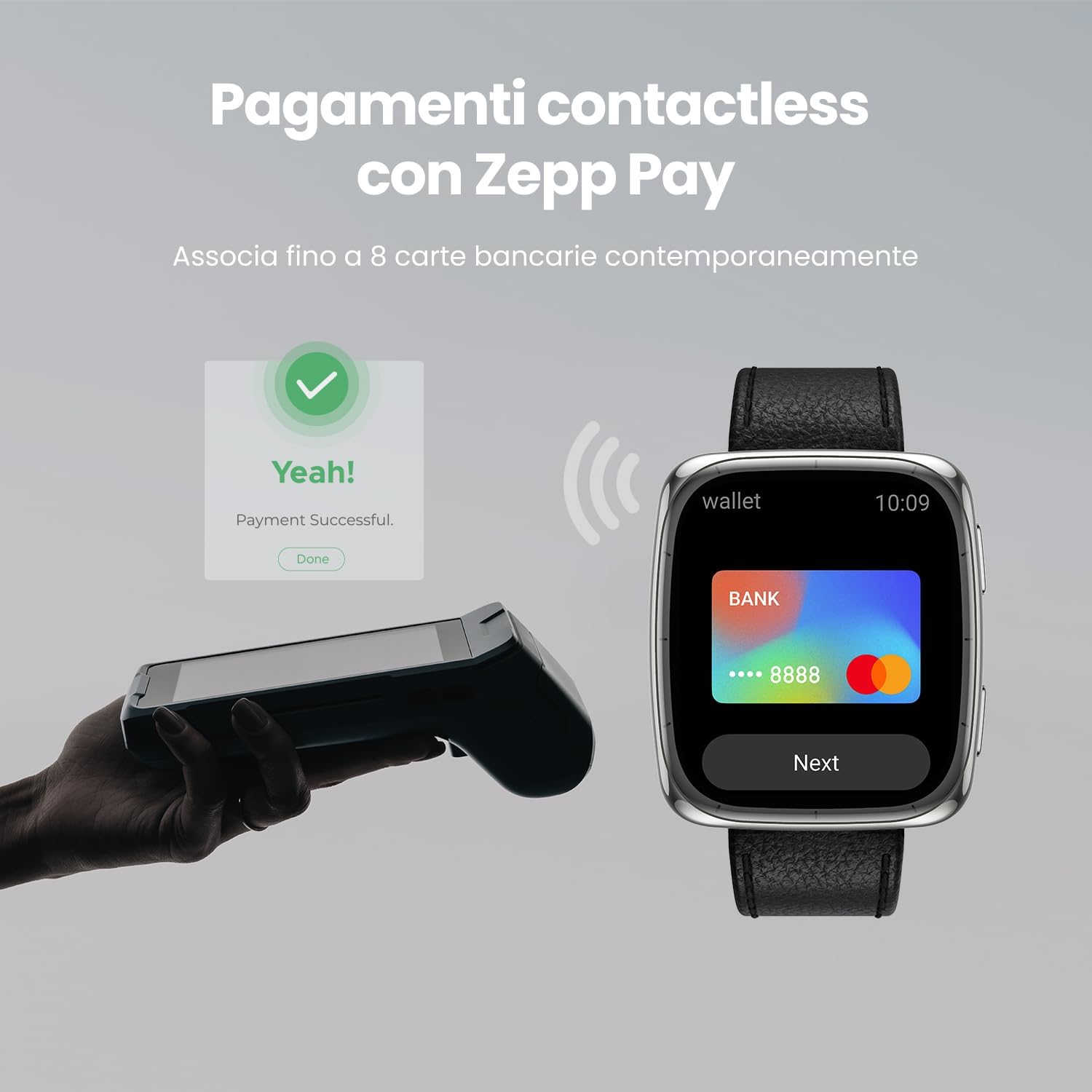 Amazfit Active 2 Smartwatch 1,75" AMOLED, Pelle Nera - immagine 8