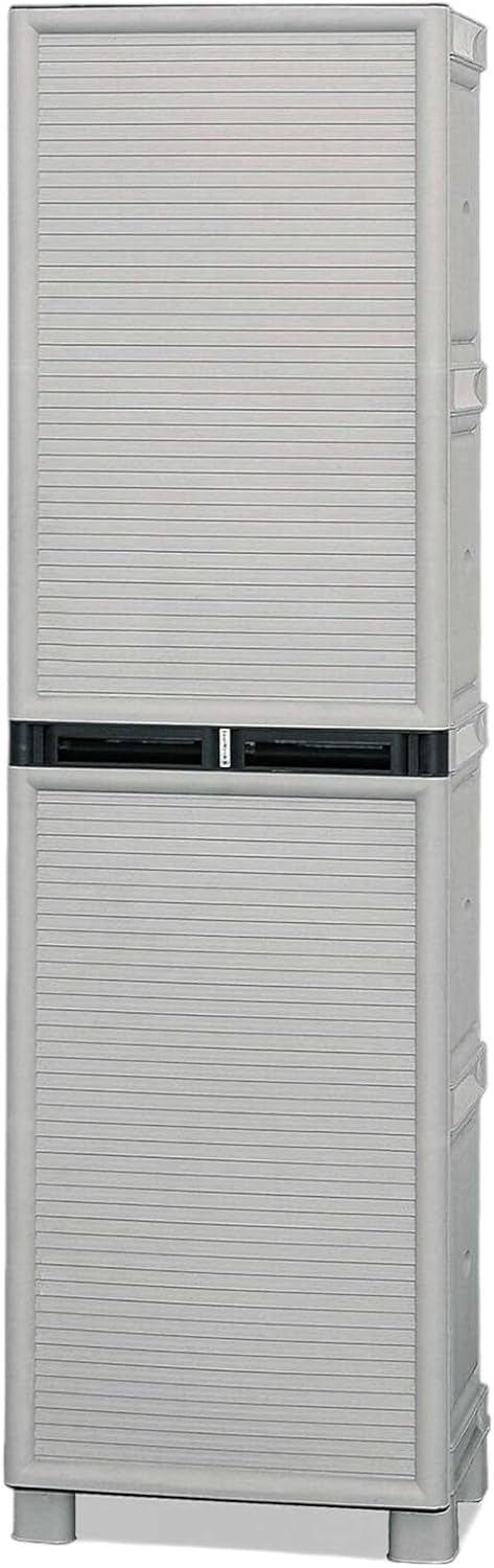 Dmora Liegi - Armadio da Esterno Multiuso, Grigio Chiaro - immagine 3