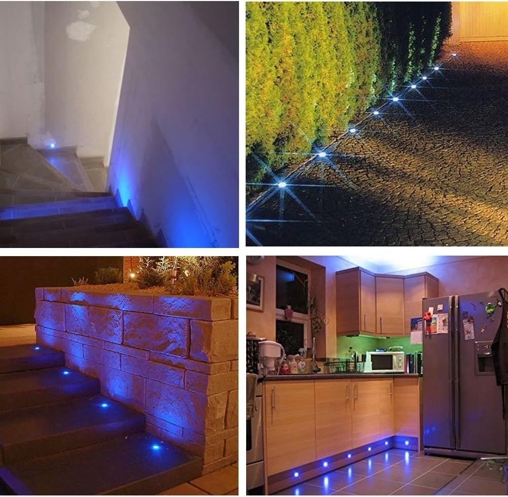 Faretti a incasso per esterno CC 12V IP67 (20 pz, Blu) - immagine 2