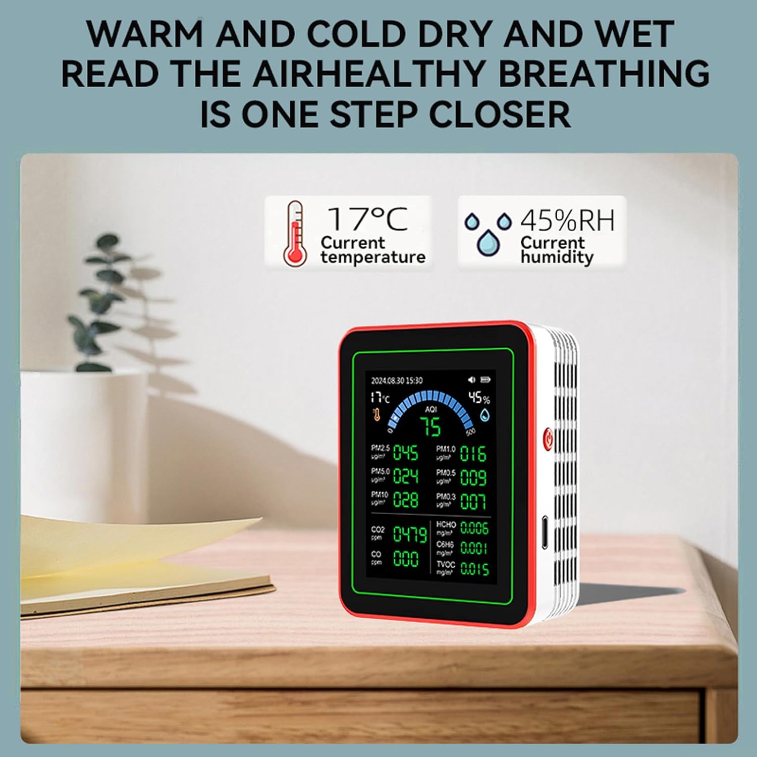 Rilevatore Qualità Aria 18 in 1 con Display LCD - immagine 2