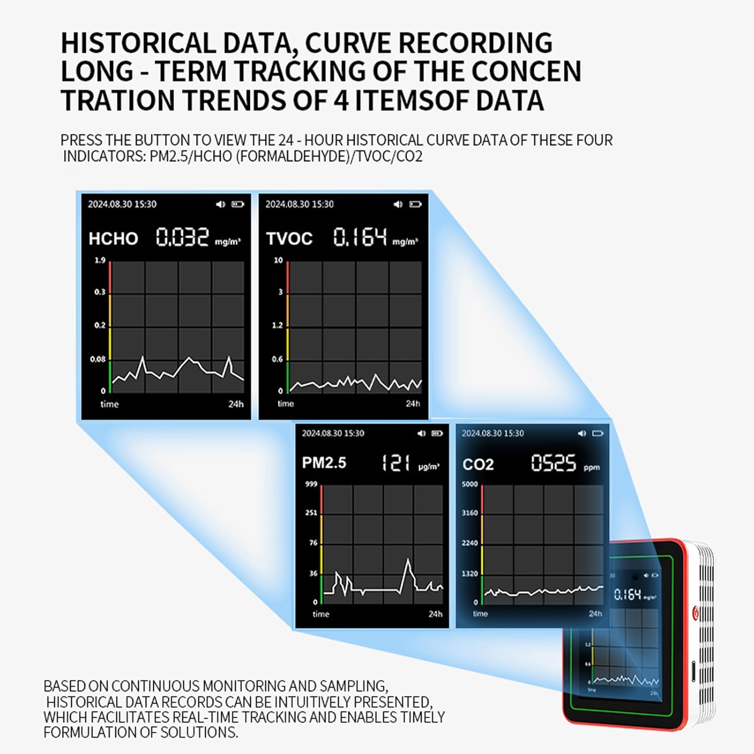 Rilevatore Qualità Aria 18 in 1 con Display LCD - immagine 5