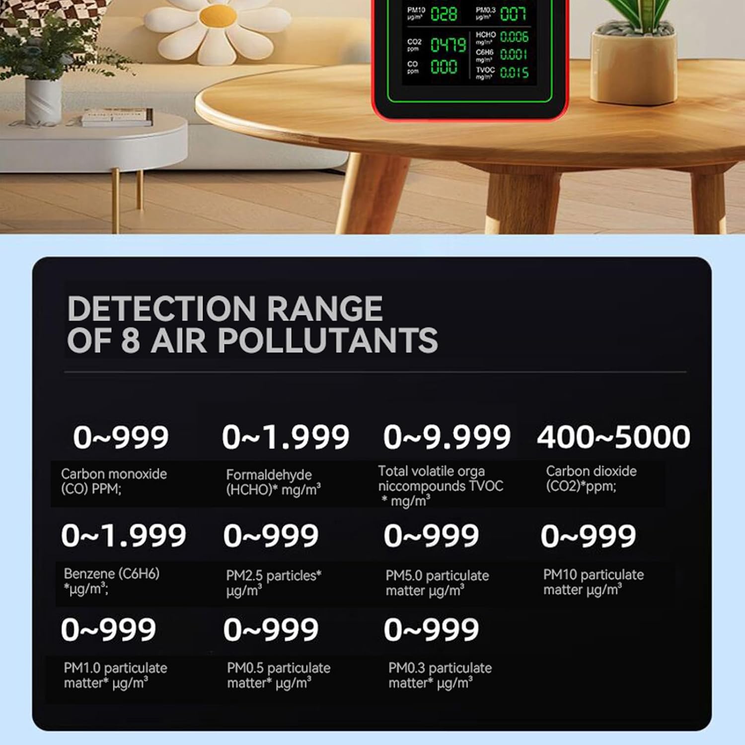 Rilevatore Qualità Aria 18 in 1 con Display LCD - immagine 7