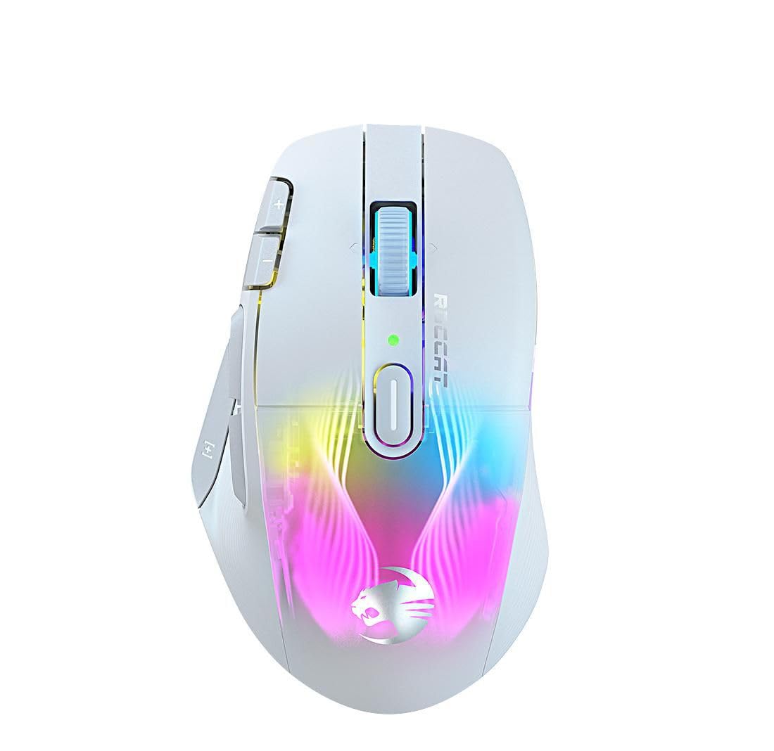 Roccat Kone XP Air - Mouse Wireless RGB Ergonomico, Bianco