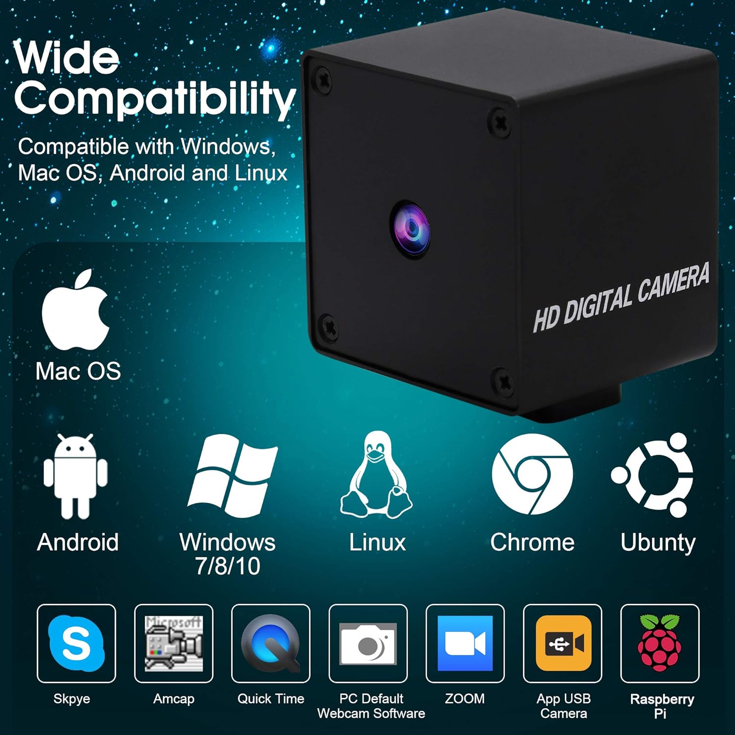 Elp Telecamera USB 13MP IMX214 - Webcam Mini Plug and Play - immagine 5