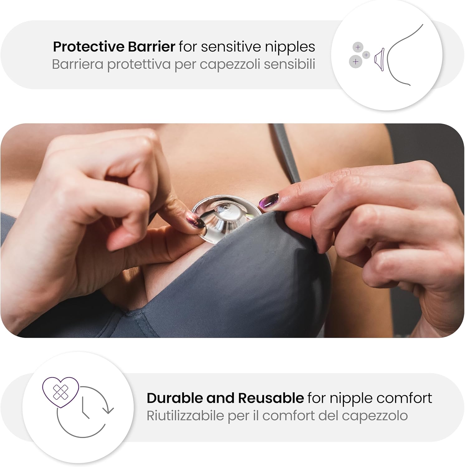 COVERbasics Paracapezzoli in Argento (SilverCups) XL - immagine 5