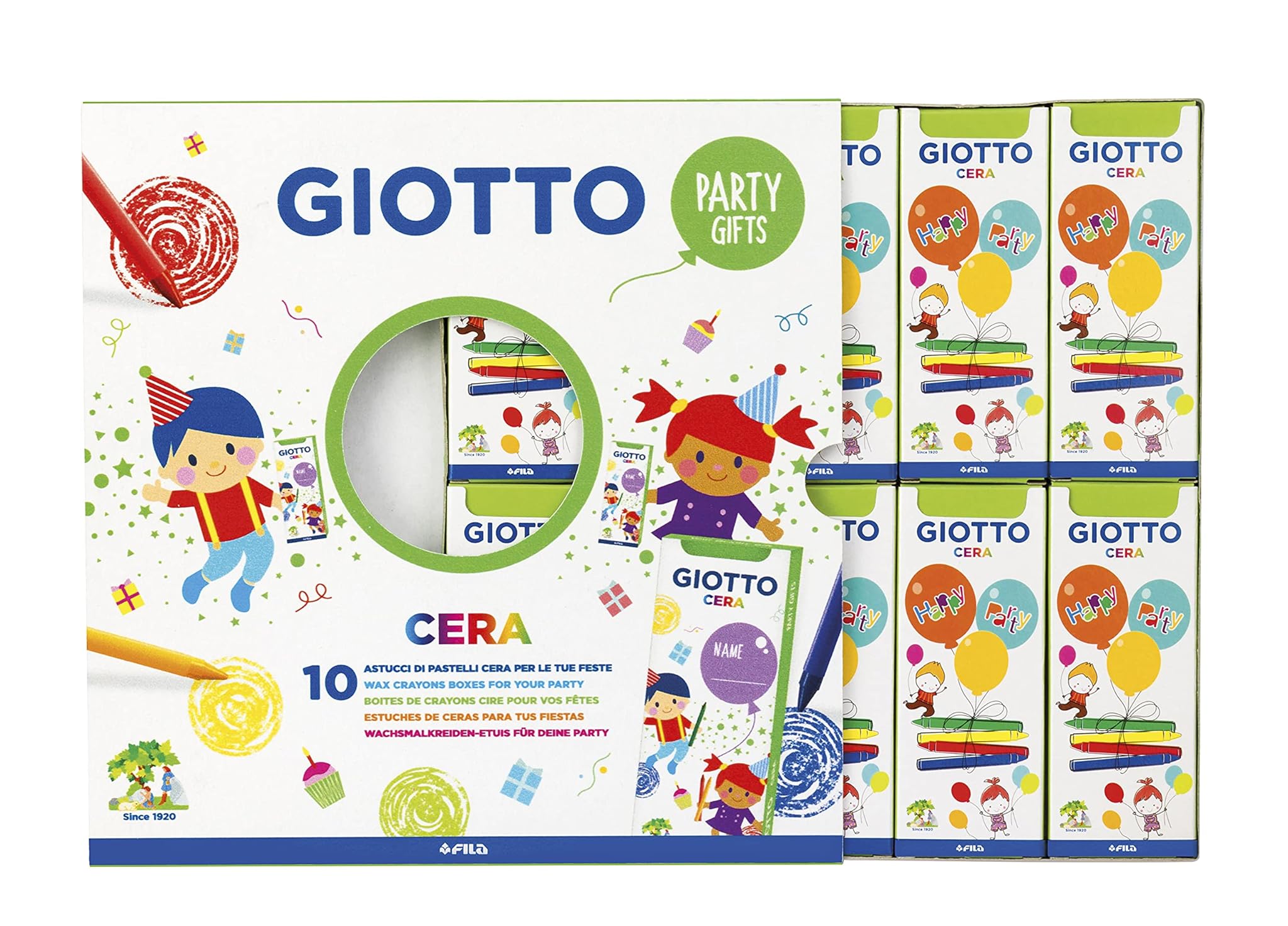 GIOTTO PARTY GIFTS CERA - 10 astucci da 4 pz
