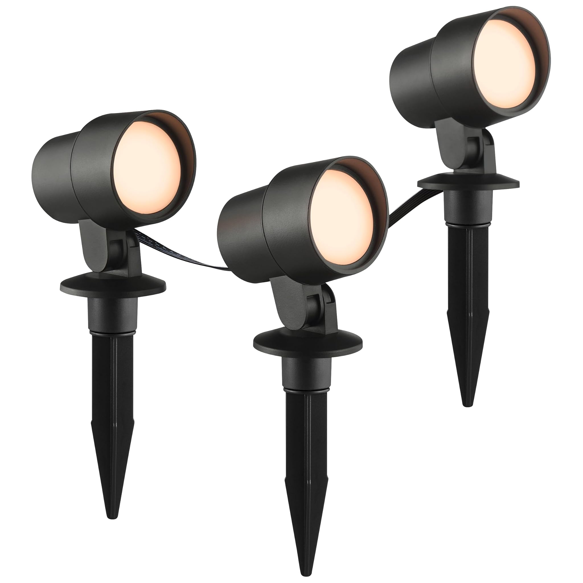 Luce brillante da esterno Kamara set di 3 picchi da giardino in nero - luce da esterno dimmerabile con RBG, temperatura di colore CCT regolabile - compatibile con Tuya Smart, controllabile tramite app