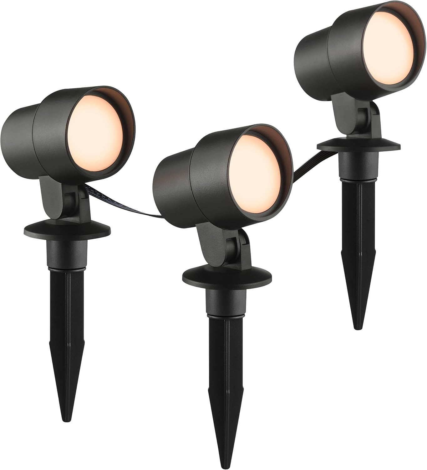 Luce brillante da esterno Kamara set di 3 picchi da giardino in nero - luce da esterno dimmerabile con RBG, temperatura di colore CCT regolabile - compatibile con Tuya Smart, controllabile tramite app - immagine 1
