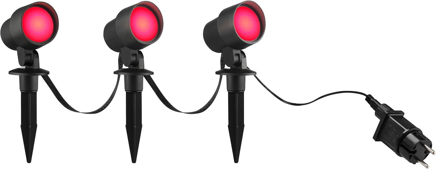 Luce brillante da esterno Kamara set di 3 picchi da giardino in nero - luce da esterno dimmerabile con RBG, temperatura di colore CCT regolabile - compatibile con Tuya Smart, controllabile tramite app - immagine 8