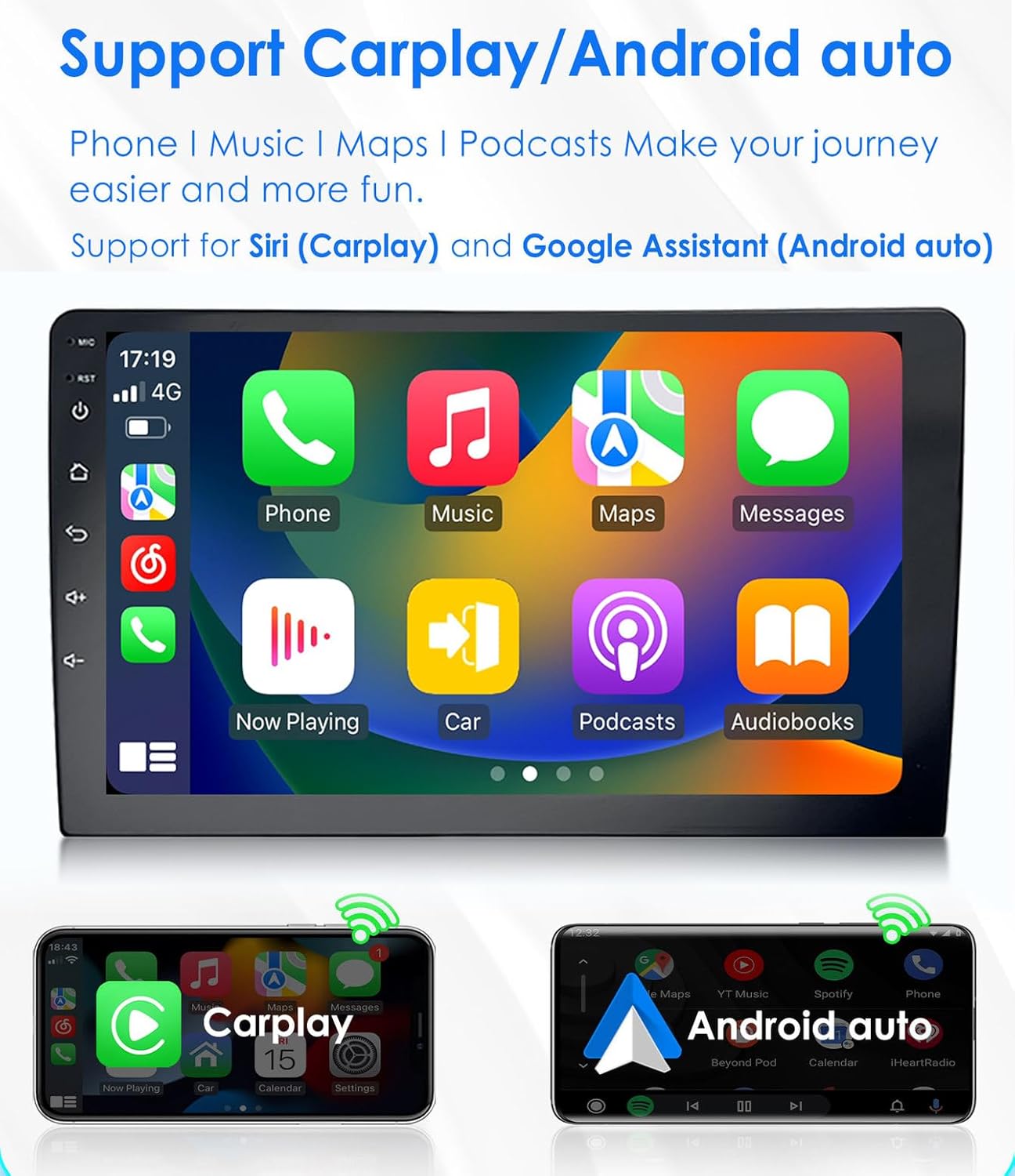Autoradio Wireless Carplay & Android 9 pollici GPS - immagine 5