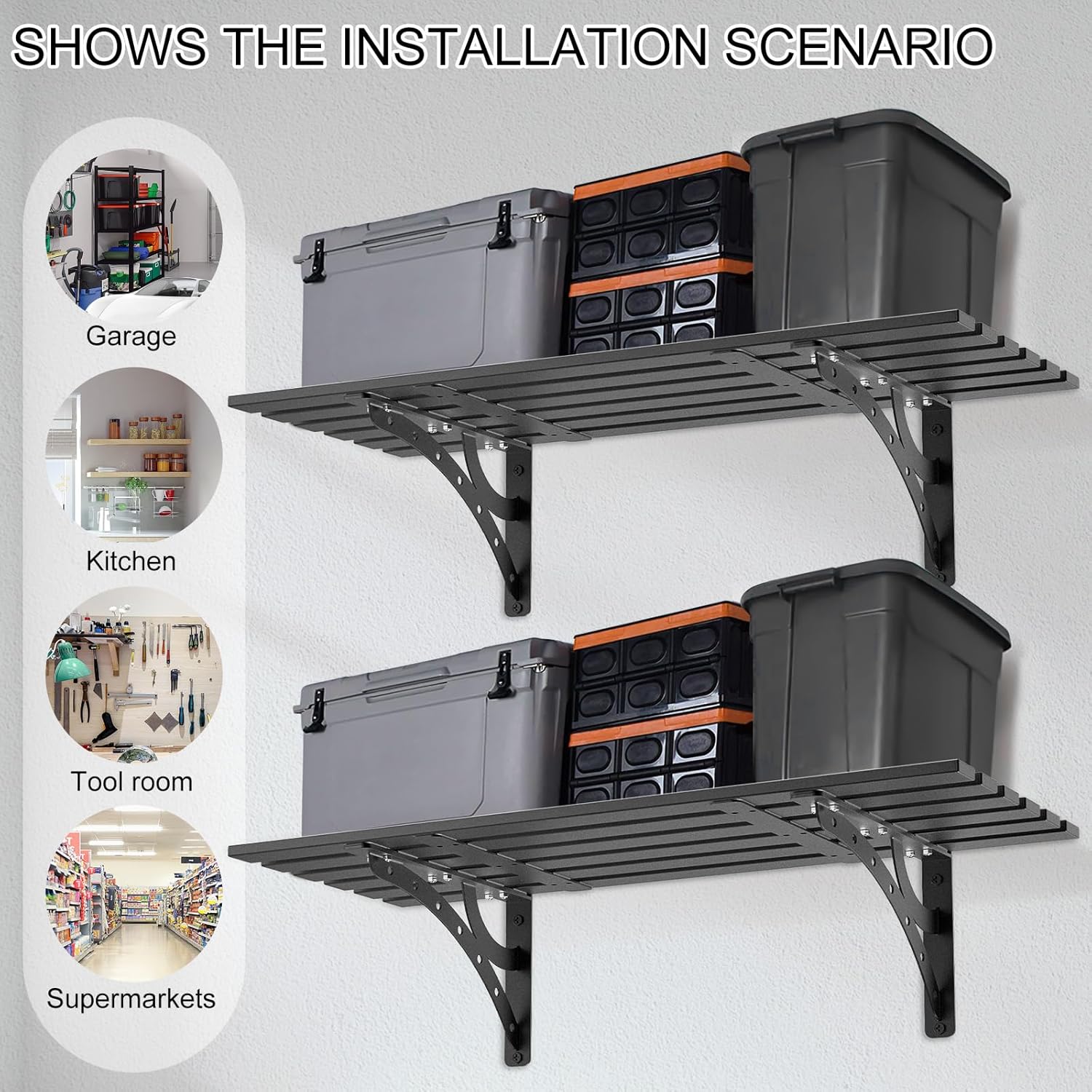 Benelabel 2 Mensole da Garage Resistenti 96x40 cm - immagine 4