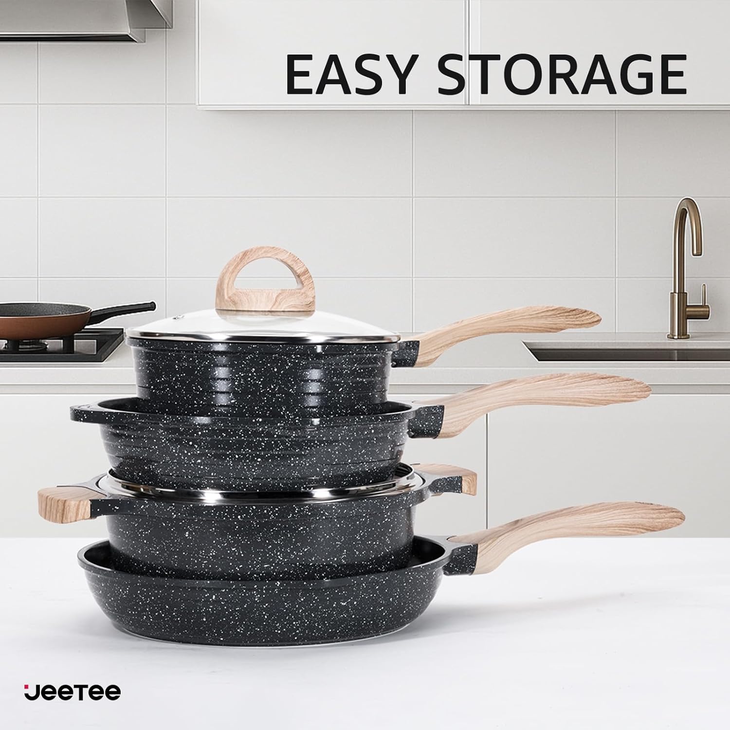 Jeetee Essential Batteria Pentole 24 Pezzi, Grigio - immagine 5