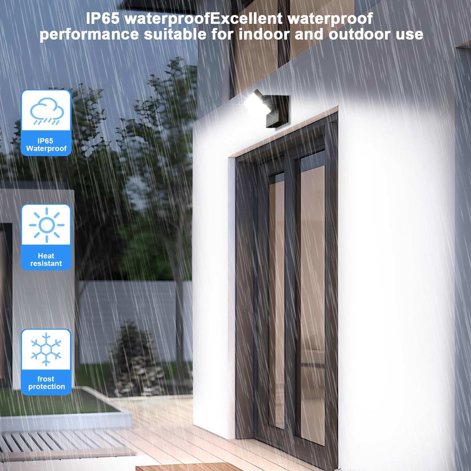 Kingwen Applique LED Esterno/Interno 40W, Nero - immagine 3