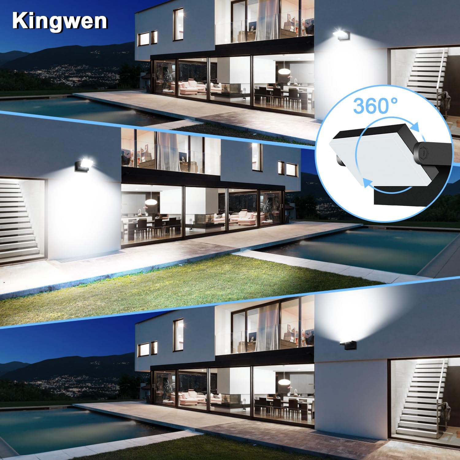 Kingwen Applique LED Esterno/Interno 40W, Nero - immagine 5