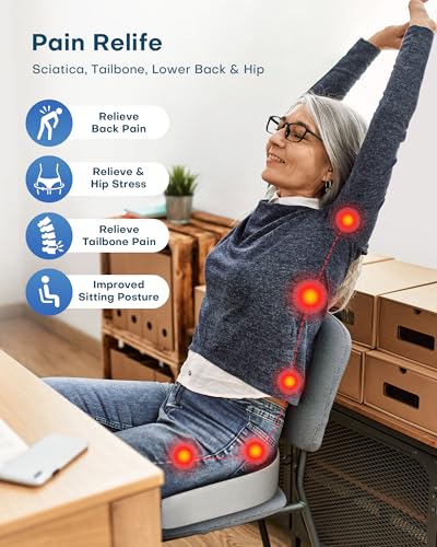 Feagar Cuscino per Sedile Memory Foam Ortopedico - immagine 2