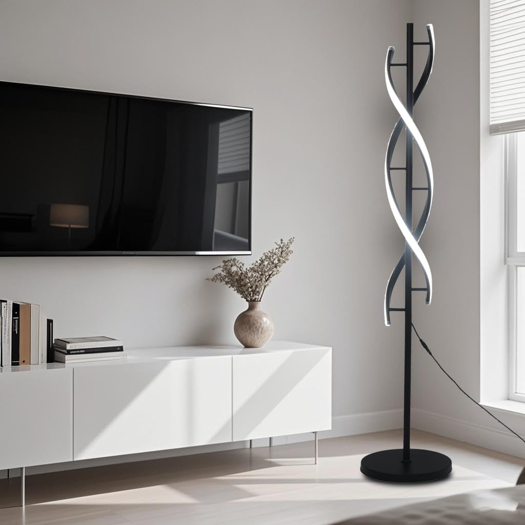 Piantana da Salotto a Spirale LED Nera Dimmabile - immagine 6