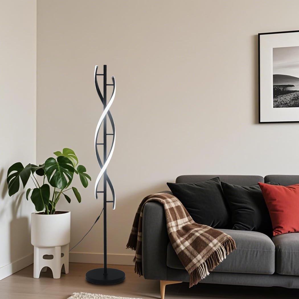 Piantana da Salotto a Spirale LED Nera Dimmabile - immagine 8